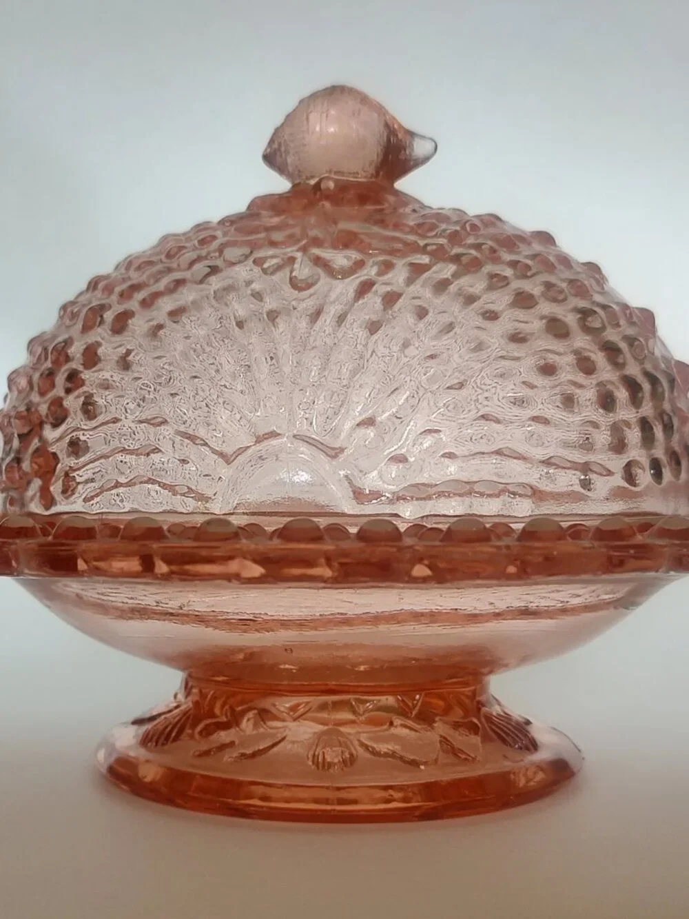 Vintage Pink Nautilus Argonaut Shell Candy Dish National Glass Co Northwood Rare